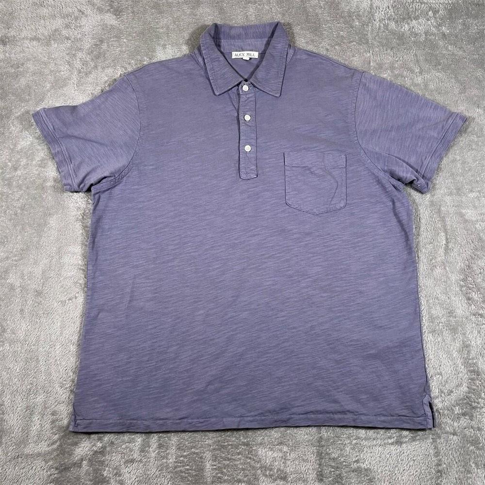 Alex Mill Polo Shirt‎ Mens XL Lavender Short Sleeve Performance Classic Fit